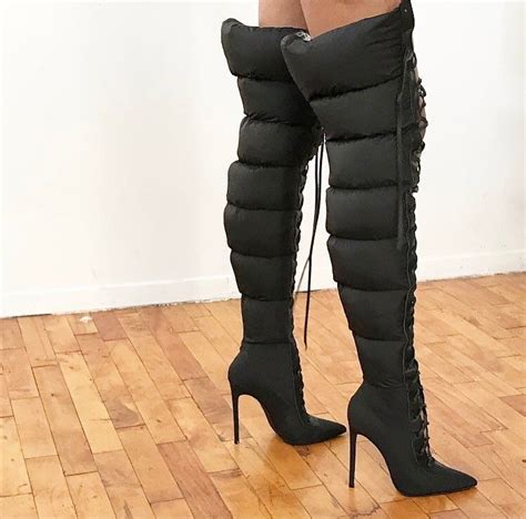 puffer boots heels